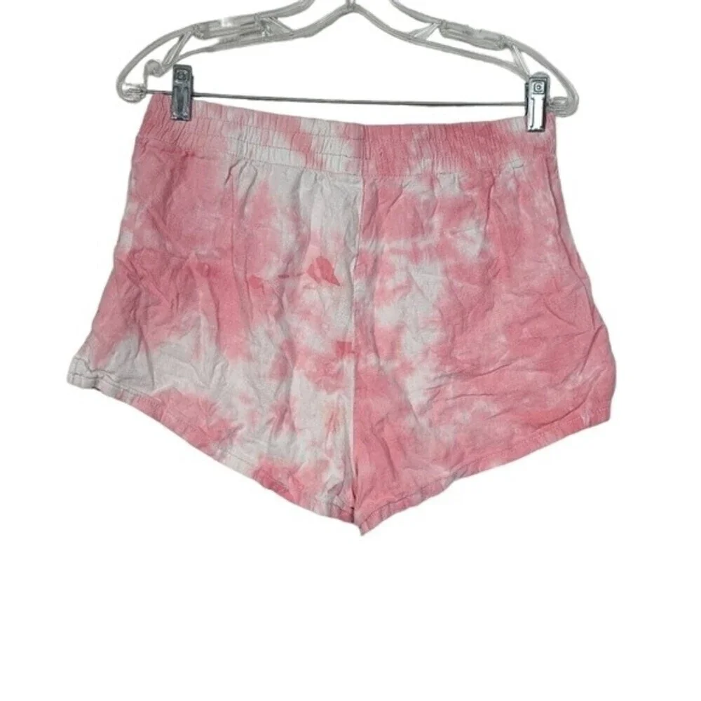 PacSun White Pink Printed Tie Dye Stretch Shorts L